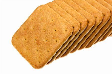 snack cracker white background - Cookie of the cracker put on white background Stock Photo - Budget Royalty-Free & Subscription, Code: 400-04288069