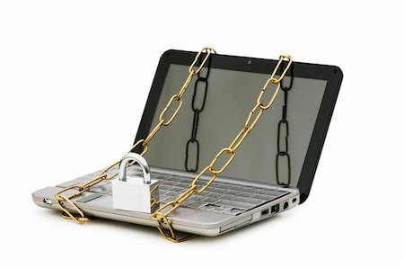 simsearch:400-08729802,k - Concept of computer security with laptop and chain Stock Photo - Budget Royalty-Free & Subscription, Code: 400-04288095