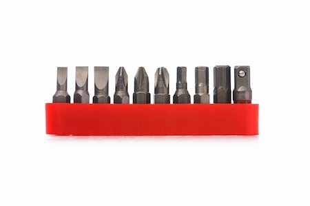 simsearch:640-02950998,k - Different screwdriver heads isolated on white Stock Photo - Budget Royalty-Free & Subscription, Code: 400-04288225