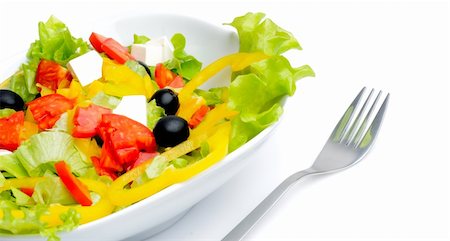 simsearch:400-04729965,k - Salad isolated over white Stock Photo - Budget Royalty-Free & Subscription, Code: 400-04288255