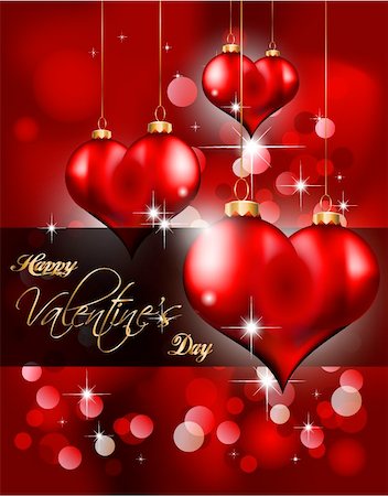 simsearch:400-05736913,k - Red and Gold Heart Background for Valentine's Stylish flyer Fotografie stock - Microstock e Abbonamento, Codice: 400-04288361