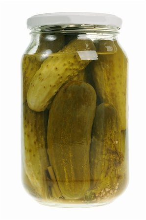 simsearch:400-05275689,k - A jar of pickles isolated on white background Foto de stock - Super Valor sin royalties y Suscripción, Código: 400-04288422