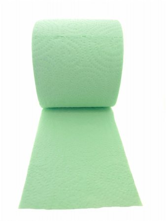 Green toilet paper isolated on white background Fotografie stock - Microstock e Abbonamento, Codice: 400-04288557