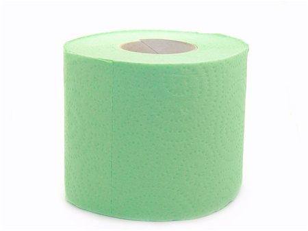 Green toilet paper isolated on white background Fotografie stock - Microstock e Abbonamento, Codice: 400-04288558