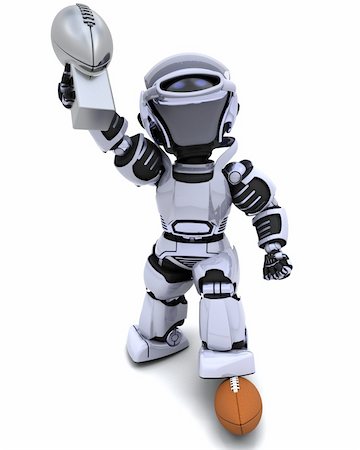 3D render of a Robot playing american football Foto de stock - Super Valor sin royalties y Suscripción, Código: 400-04288662