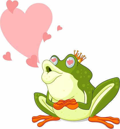 simsearch:400-08939543,k - Clip Art of a Frog Prince waiting to be kissed Stock Photo - Budget Royalty-Free & Subscription, Code: 400-04288716