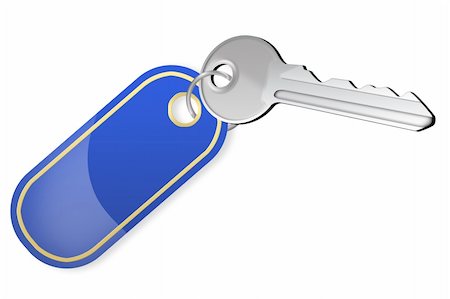 ruslan5838 (artist) - Illustration of the key from a lock with a trinket on a white background Stock Photo - Budget Royalty-Free & Subscription, Code: 400-04288728