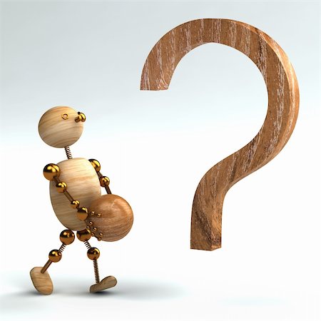 simsearch:400-05725748,k - wood man with question mark isolated 3d rendered Photographie de stock - Aubaine LD & Abonnement, Code: 400-04288849