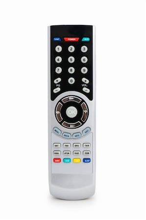 simsearch:400-05223721,k - Remote control isolated on the white background Foto de stock - Royalty-Free Super Valor e Assinatura, Número: 400-04288901