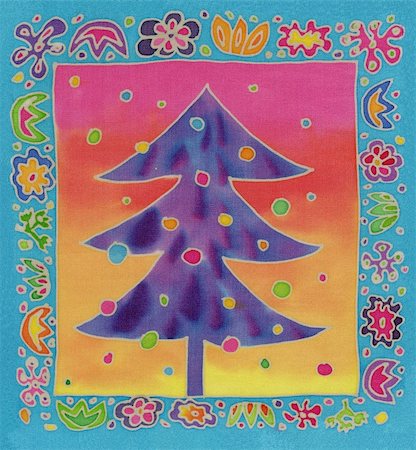 batik christmas tree Foto de stock - Super Valor sin royalties y Suscripción, Código: 400-04289064