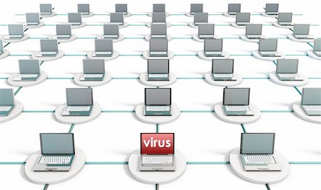 simsearch:400-07748651,k - System Virus on a PC Computer Network Photographie de stock - Aubaine LD & Abonnement, Code: 400-04289210