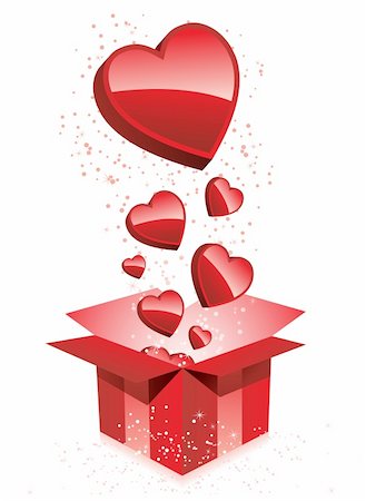 simsearch:400-04307995,k - Vector - Happy Valentine's Day  Gift with Hearts Fotografie stock - Microstock e Abbonamento, Codice: 400-04289269