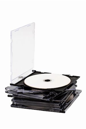 Disk cd in boxes on a white background Stock Photo - Budget Royalty-Free & Subscription, Code: 400-04289298