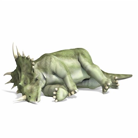 simsearch:400-04818670,k - Dinosaur Styracosaurus. 3D rendering with clipping path and shadow over white Foto de stock - Royalty-Free Super Valor e Assinatura, Número: 400-04289324