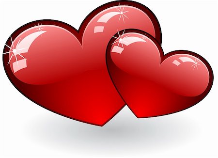 simsearch:400-04667113,k - Two red hearts on the day of St. Valentine Stock Photo - Budget Royalty-Free & Subscription, Code: 400-04289412