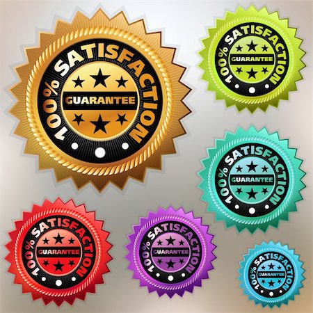 Vector multicolor satisfaction labels set. EPS 8 vector file included Stock Photo - Budget Royalty-Free & Subscription, Code: 400-04289721