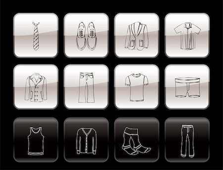 simsearch:400-06080608,k - man fashion and clothes icons - vector icon set Photographie de stock - Aubaine LD & Abonnement, Code: 400-04289739