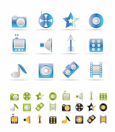 simsearch:400-04289956,k - Entertainment Icons - Vector Icon Set - 3 colors included Stock Photo - Budget Royalty-Free & Subscription, Code: 400-04289740