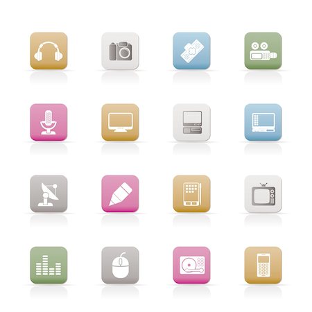 simsearch:400-04346908,k - Media equipment icons - vector icon set Stock Photo - Budget Royalty-Free & Subscription, Code: 400-04289756