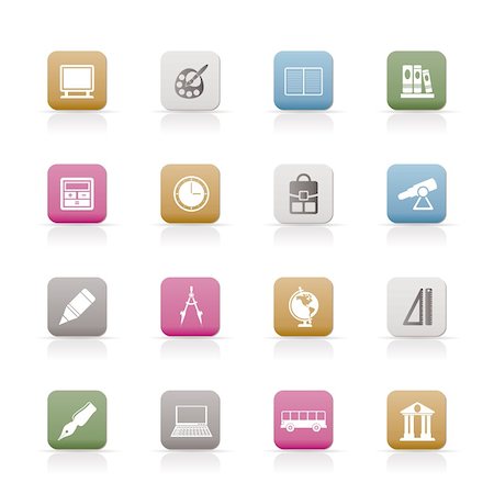 simsearch:400-07050311,k - School and education icons - vector icon set Photographie de stock - Aubaine LD & Abonnement, Code: 400-04289772