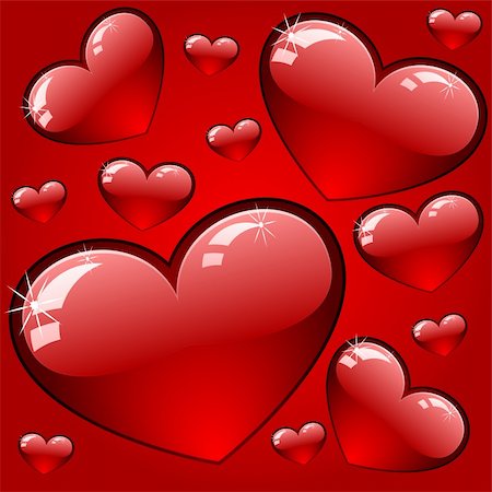 simsearch:400-04667113,k - Red hearts background on the day of St. Valentine Stock Photo - Budget Royalty-Free & Subscription, Code: 400-04289781