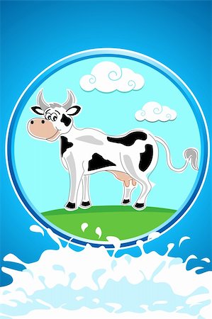 illustration of happy cow on abstract  background Stock Photo - Budget Royalty-Free & Subscription, Code: 400-04289820