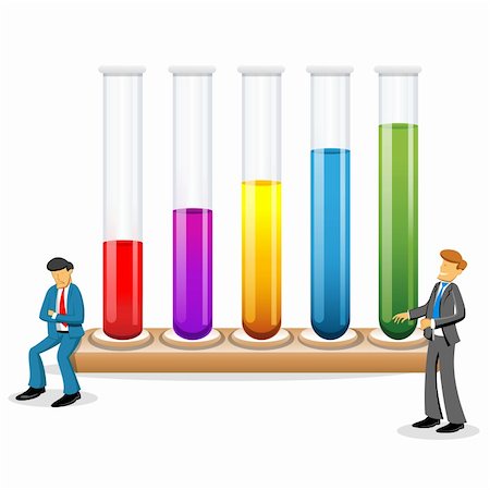 illustration of scientists with test tubes on white background Stock Photo - Budget Royalty-Free & Subscription, Code: 400-04289823