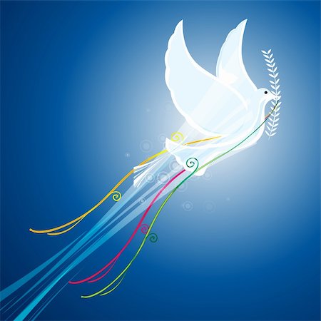 dove flying - illustration of peace  with bird on abstract background Stock Photo - Budget Royalty-Free & Subscription, Code: 400-04289882