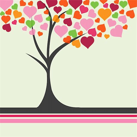 simsearch:400-04783578,k - illustration of love tree with hearts Stockbilder - Microstock & Abonnement, Bildnummer: 400-04289923