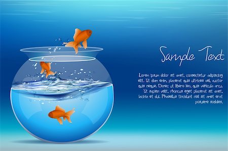 simsearch:400-04689966,k - illustration of fishes jumping out of tank on abstract background Photographie de stock - Aubaine LD & Abonnement, Code: 400-04289983