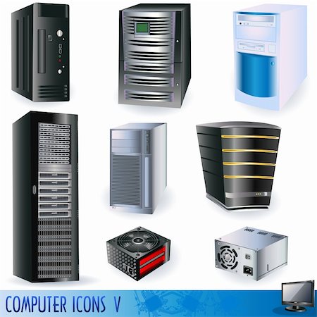 stiven (artist) - A collection of computer icons, servers, towers and power supplies. Fotografie stock - Microstock e Abbonamento, Codice: 400-04280023