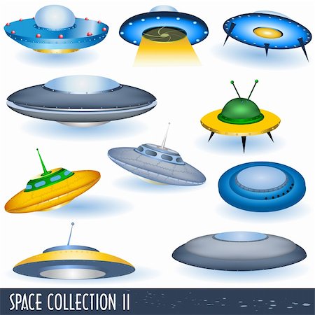 stiven (artist) - Space collection 2, different kind of flying saucers. Fotografie stock - Microstock e Abbonamento, Codice: 400-04280069