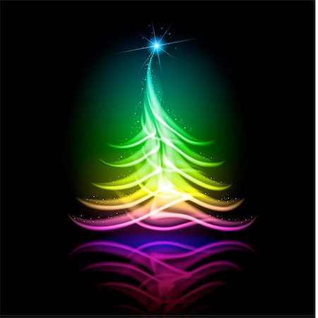 simsearch:400-04855527,k - Abstract vector glowing background. Color Christmas tree. Photographie de stock - Aubaine LD & Abonnement, Code: 400-04280081