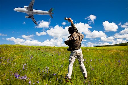daisy and airplane whith the meadow background outdoor. Stock Photo - Budget Royalty-Free & Subscription, Code: 400-04280123