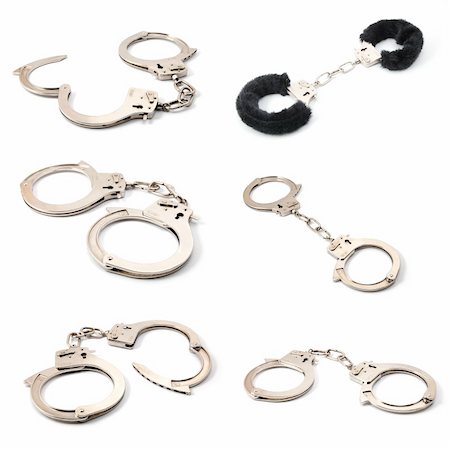 simsearch:400-05300234,k - sexy handcuffs collection isolated on white background Fotografie stock - Microstock e Abbonamento, Codice: 400-04280377