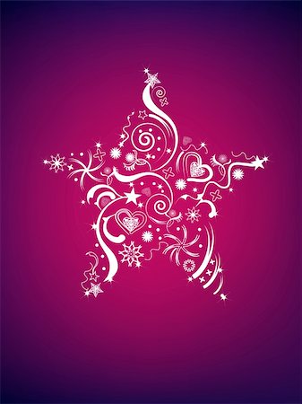 Festive Christmas postcard with decorative star. Stock Photo - Budget Royalty-Free & Subscription, Code: 400-04280557