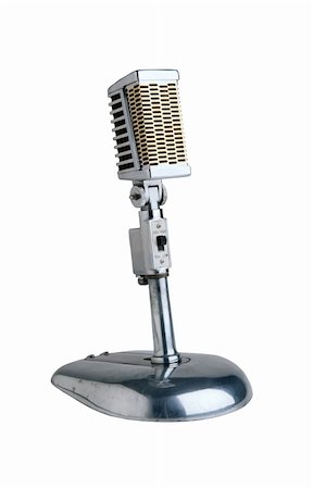 simsearch:400-05884358,k - Vintage microphone isolated on the white background Stock Photo - Budget Royalty-Free & Subscription, Code: 400-04280563