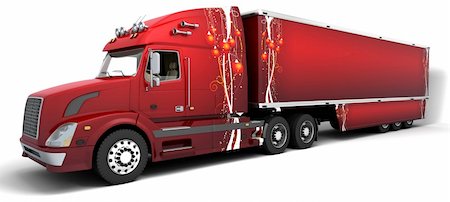 3D render of Christmas American semi trucks Photographie de stock - Aubaine LD & Abonnement, Code: 400-04280627