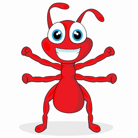 vector illustration of a cute little red ant. No gradient. Fotografie stock - Microstock e Abbonamento, Codice: 400-04280657
