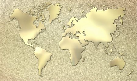 simsearch:400-08048154,k - World map made of gold Photographie de stock - Aubaine LD & Abonnement, Code: 400-04280661