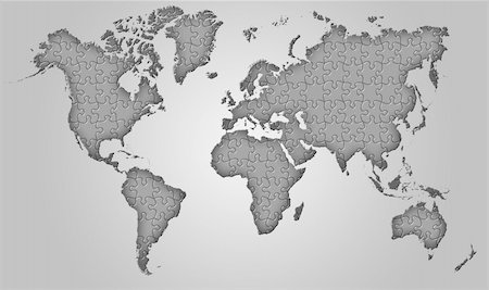 simsearch:400-08048154,k - World map made of puzzle Photographie de stock - Aubaine LD & Abonnement, Code: 400-04280662