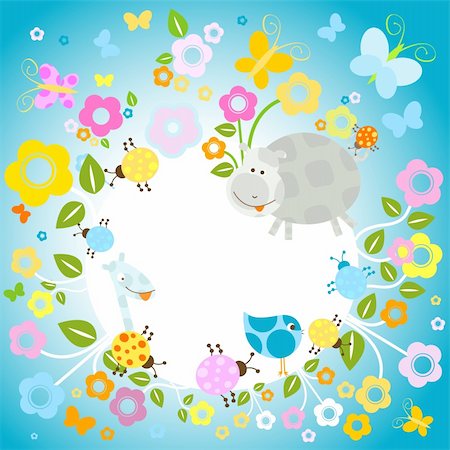 pigs fly - nature background with flowers and animals Stock Photo - Budget Royalty-Free & Subscription, Code: 400-04280787