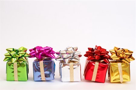 simsearch:400-04353306,k - Colorful gift boxes with a bows for Christmas or Valentines Day isolated on white background with copy space Stock Photo - Budget Royalty-Free & Subscription, Code: 400-04280806