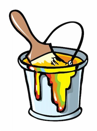 Paintbrush in a paint can, element for design, vector illustration Stock Photo - Budget Royalty-Free & Subscription, Code: 400-04280824