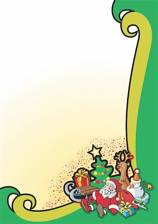 Christmas background for a holiday card, with group of Christmas toys, vector illustration Stock Photo - Budget Royalty-Free & Subscription, Code: 400-04280827