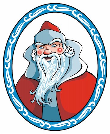 santa border - Santa Claus in winter frame, vector illustration Stock Photo - Budget Royalty-Free & Subscription, Code: 400-04280868