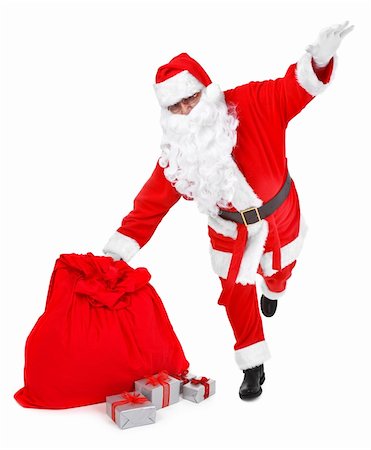 funny pictures of old people exercising - funny pose of santa claus on white background Stock Photo - Budget Royalty-Free & Subscription, Code: 400-04280926