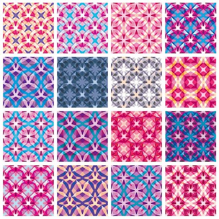 simsearch:400-04846399,k - Retro tiles set, seamless patterns, various, bright color, geometric backgrounds Stock Photo - Budget Royalty-Free & Subscription, Code: 400-04280921