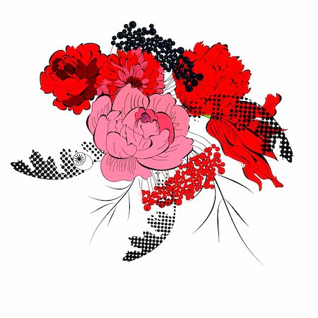 flower border design of rose - Romantic background with red flowers Stock Photo - Budget Royalty-Free & Subscription, Code: 400-04281230