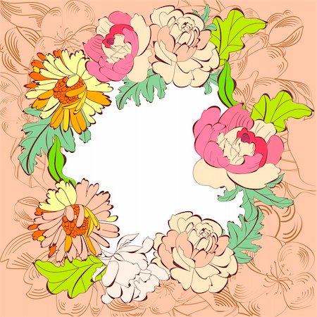 flower border design of rose - Template for card Stock Photo - Budget Royalty-Free & Subscription, Code: 400-04281244